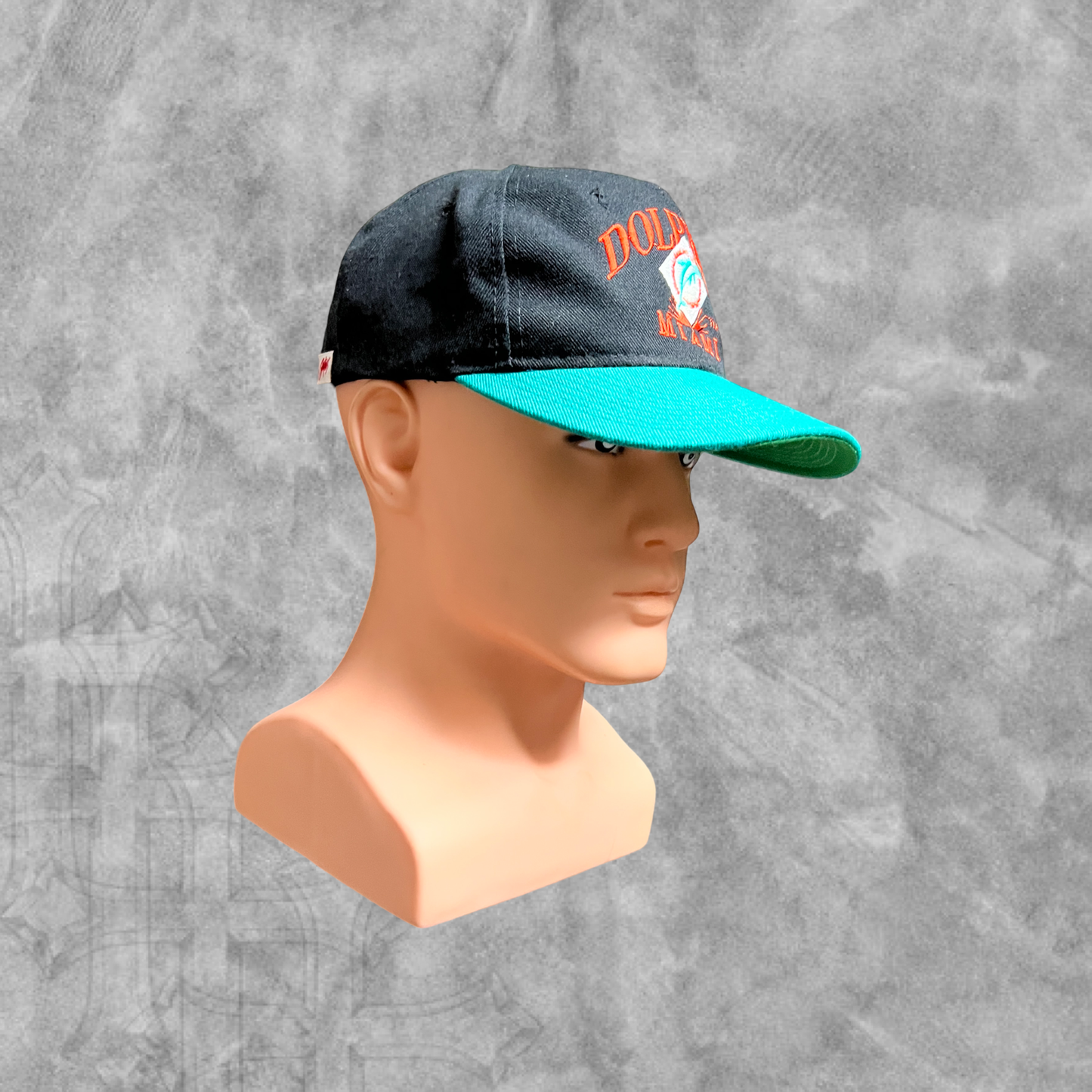 Black Miami Dolphins Logo SnapBack Hat 1990s