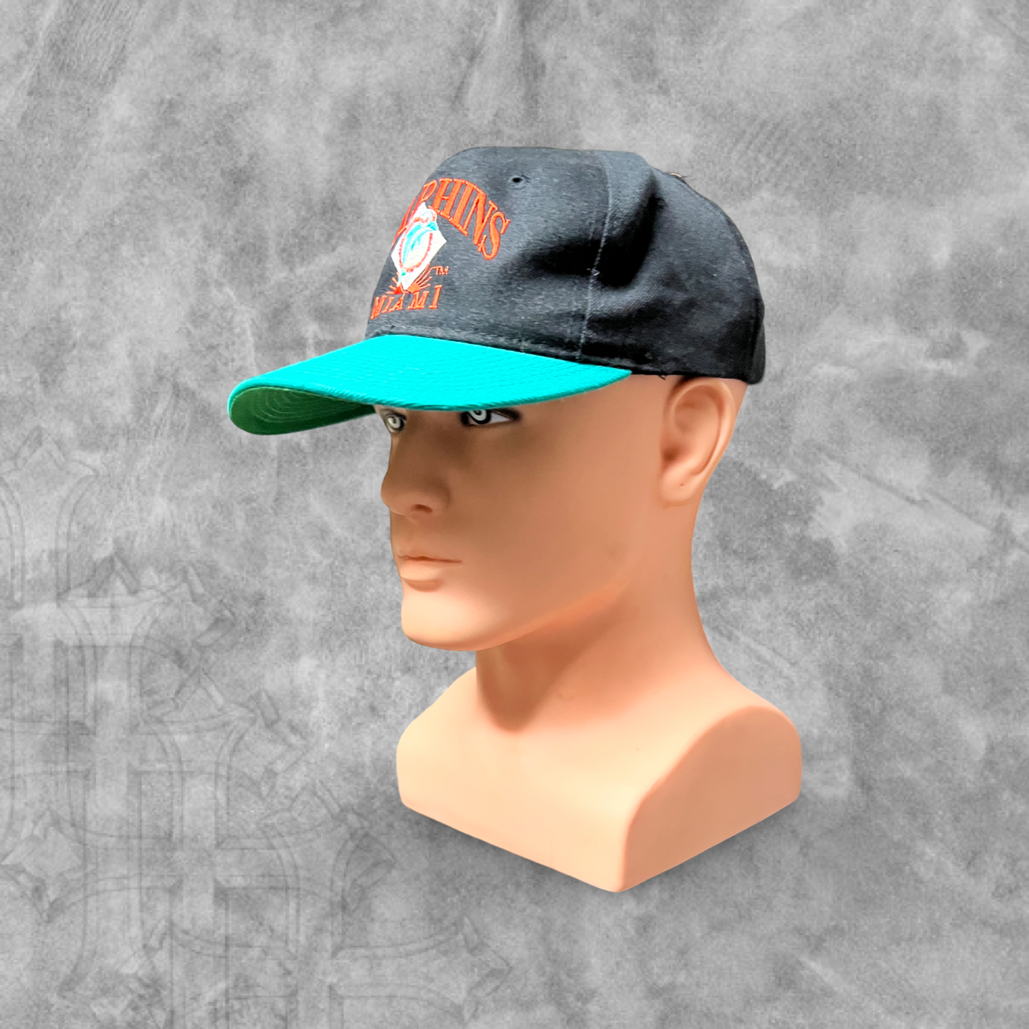 Black Miami Dolphins Logo SnapBack Hat 1990s