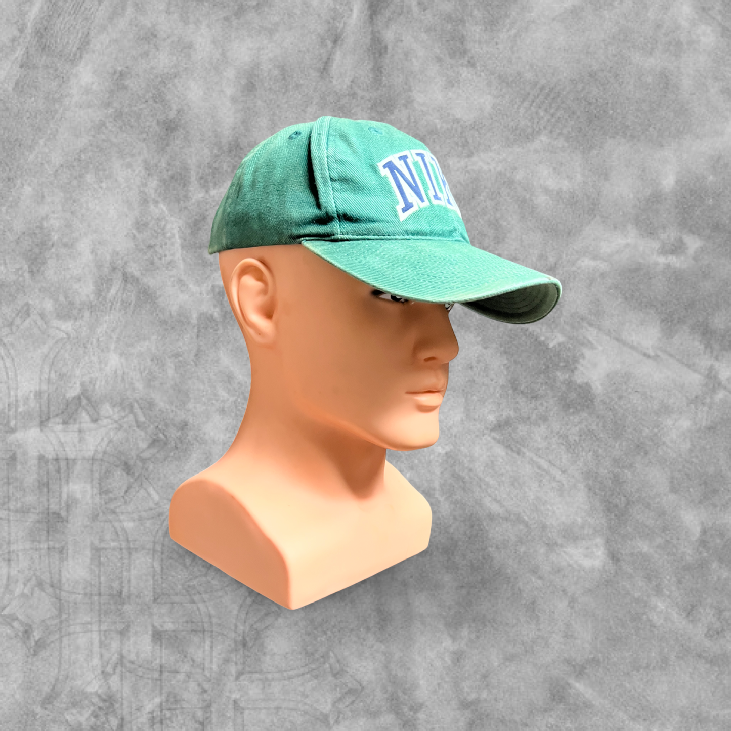 Faded Forrest Green Nike Arch Spellout SnapBack Hat 1990s