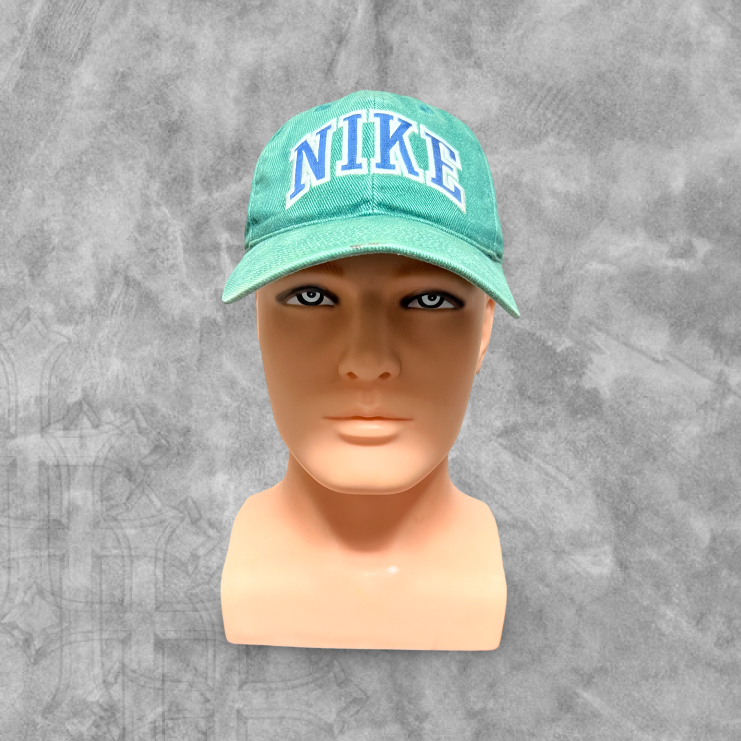 Faded Forrest Green Nike Arch Spellout SnapBack Hat 1990s