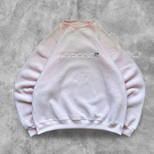 Pink Big Dogs Fleece Sweatshirt 1990s (M)