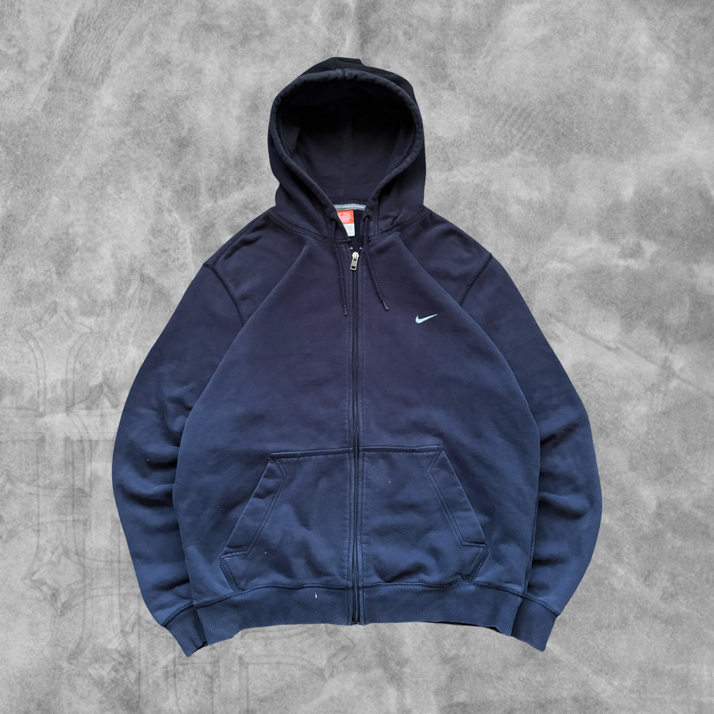 Navy Blue Nike Zip Up Hoodie 2000s (L)