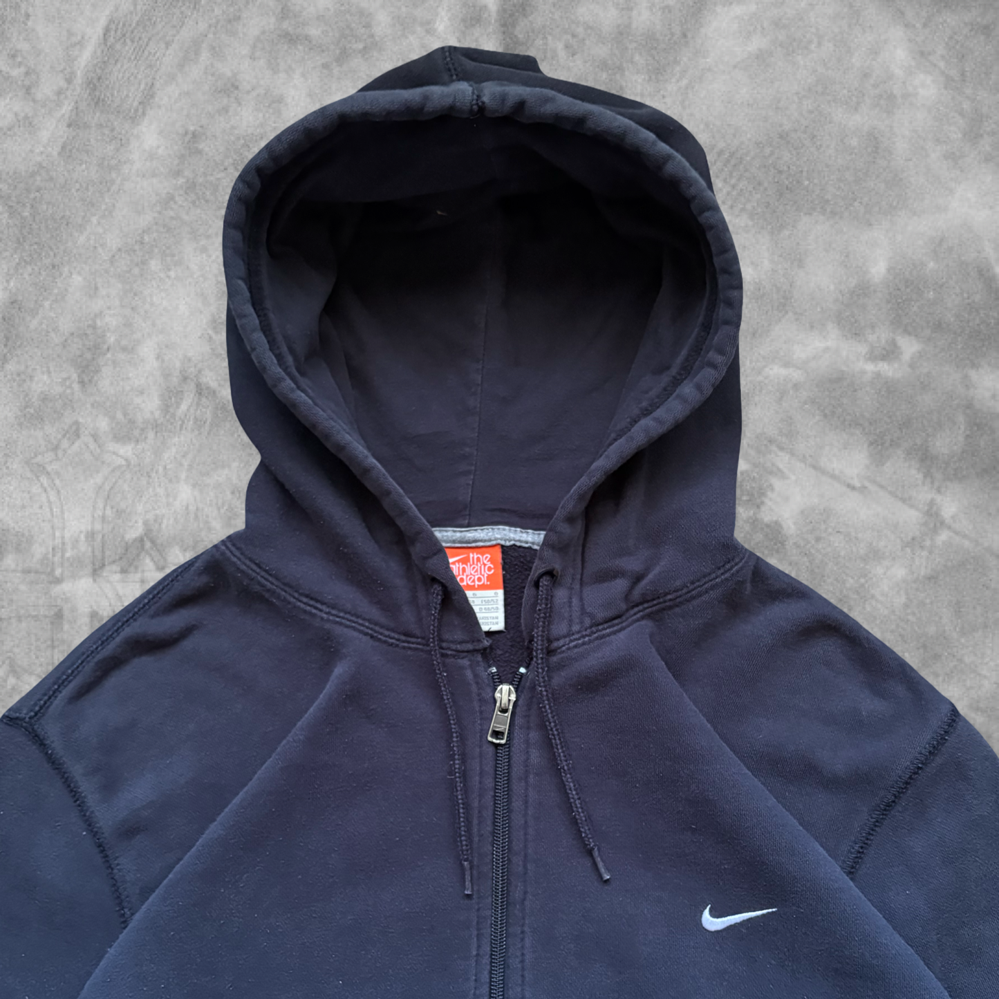 Navy Blue Nike Zip Up Hoodie 2000s (L)