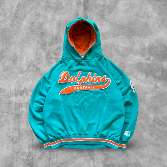 Teal Miami Dolphins Starter Hoodie 1990s (M)