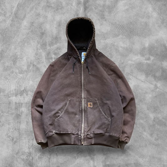 Mocha Brown Carhartt Hooded Jacket 2000s (L)