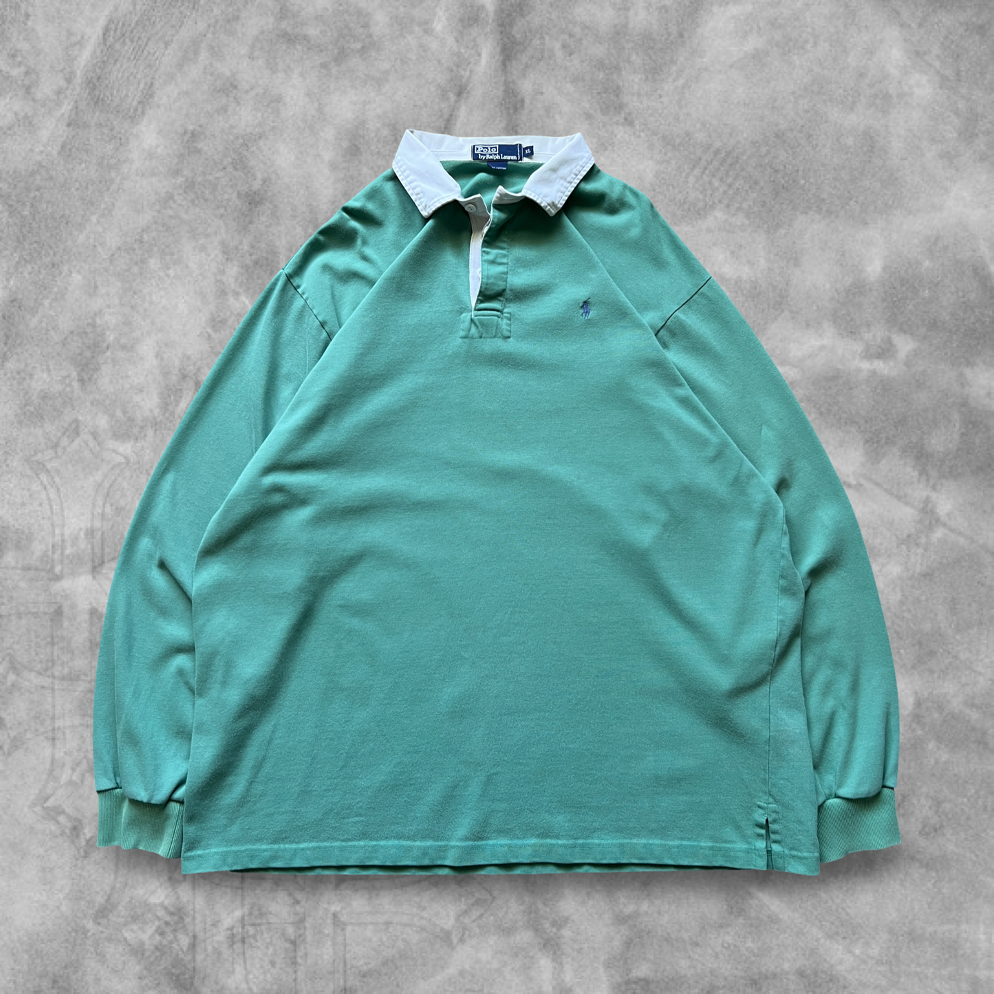 Pistachio Green Polo Rugby Shirt 1990s (XL)