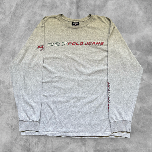 Grey Polo Jeans Shirt 1990s (XL)