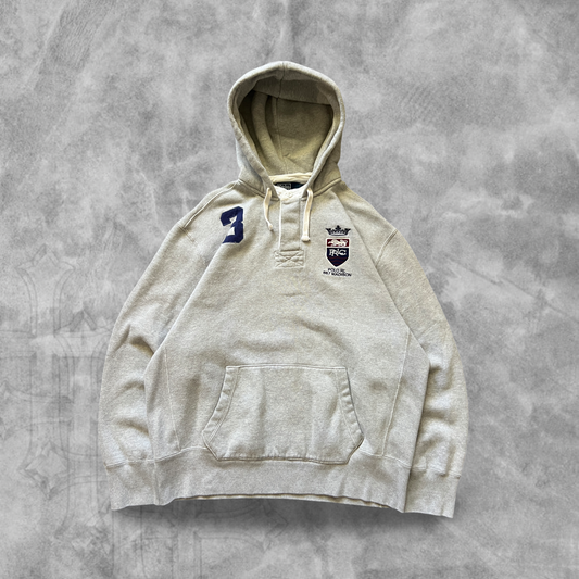 Grey Polo Rugby Hoodie 1990s (XL)