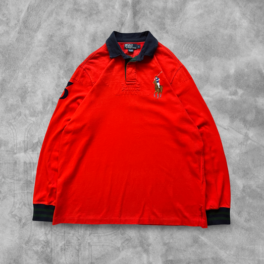 Orange Polo Rugby Shirt 1990s (L)