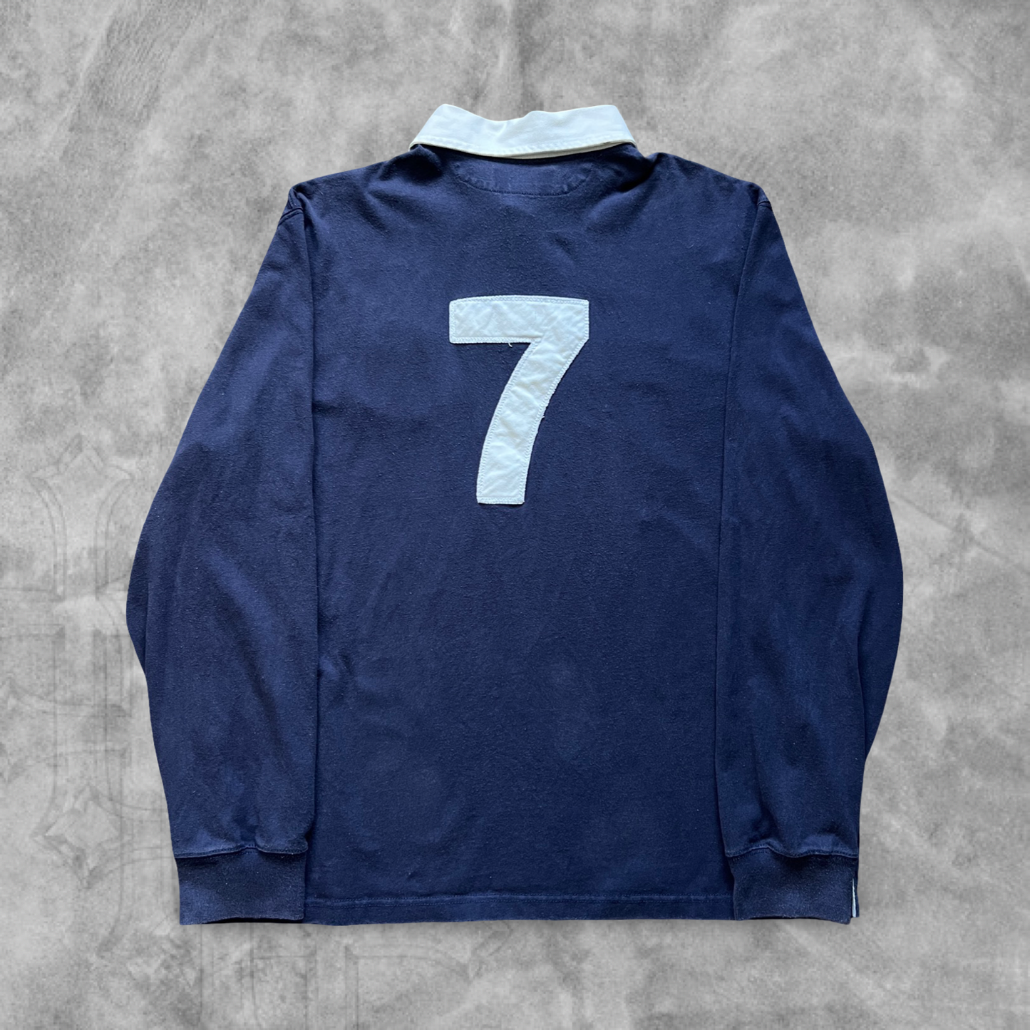 Navy Blue Polo Rugby Shirt 1990s (XXL)