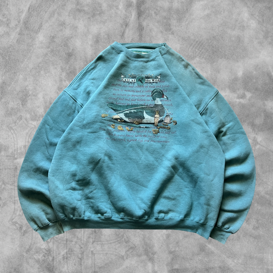 Coral Green Duck Sweatshirt 1990s (XL)