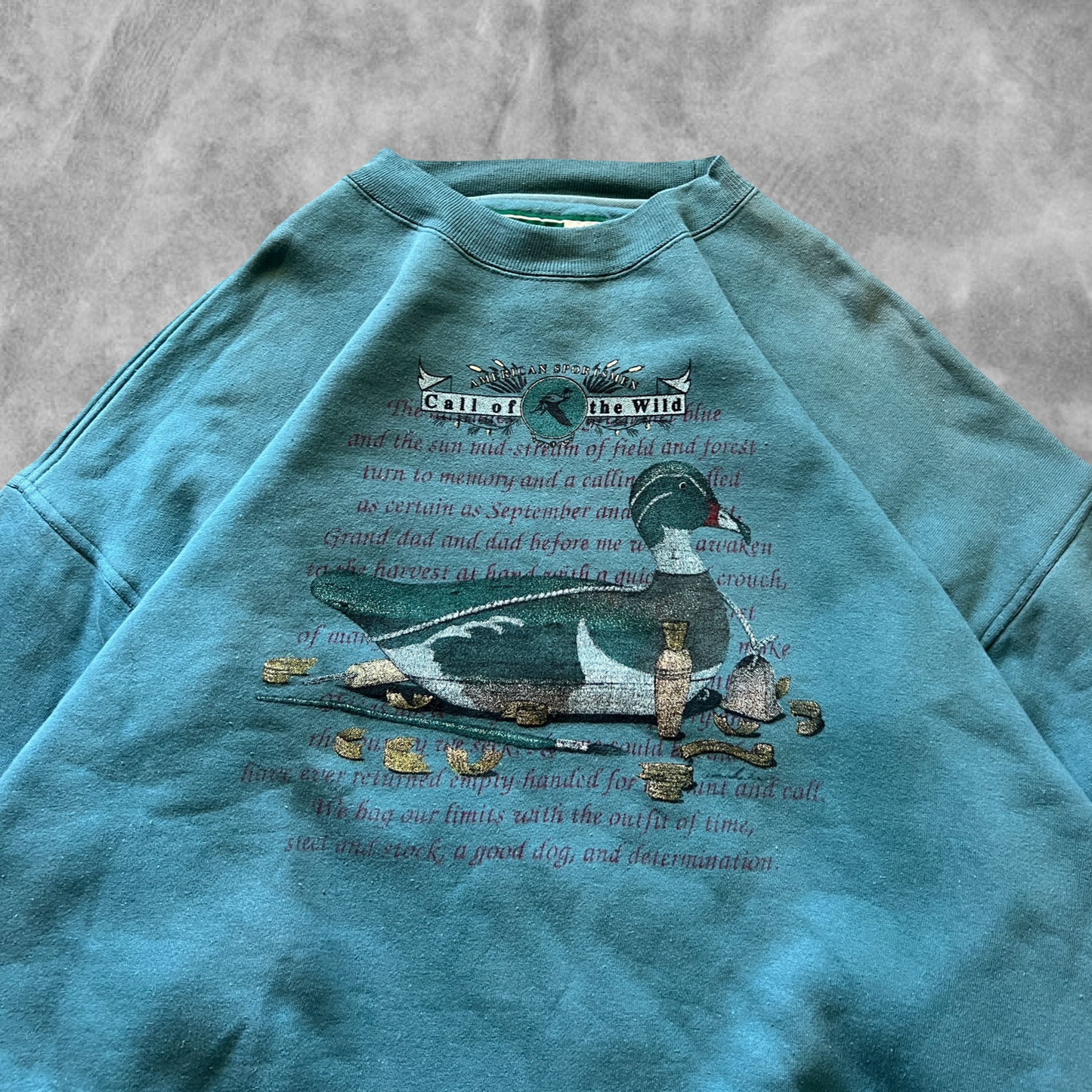 Coral Green Duck Sweatshirt 1990s (XL)