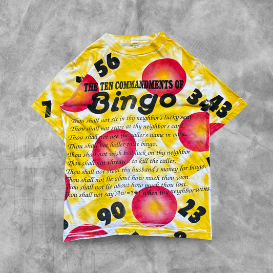 Multicolored 10 Commandments Of Bingo AOP Shirt 1990s (L)