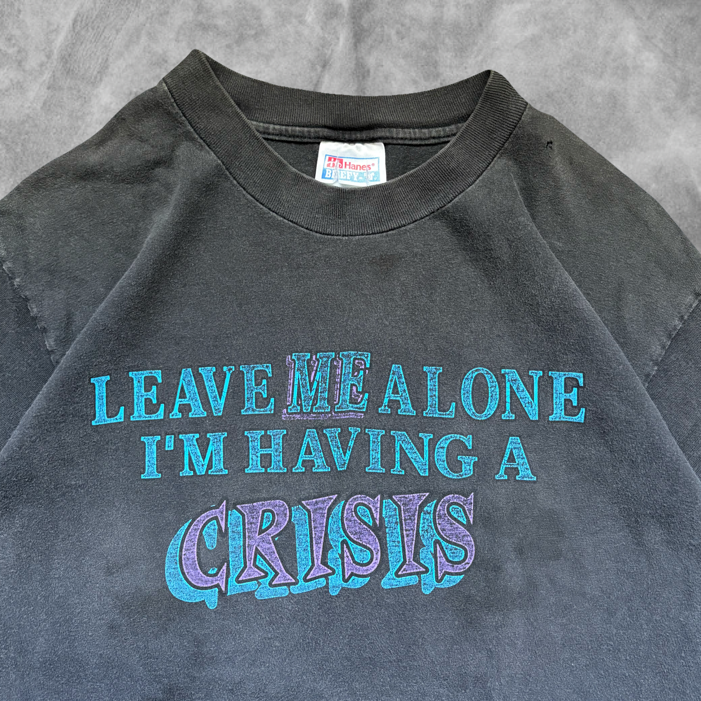 Faded Black Leave Me Alone Shirt 1990s (M)