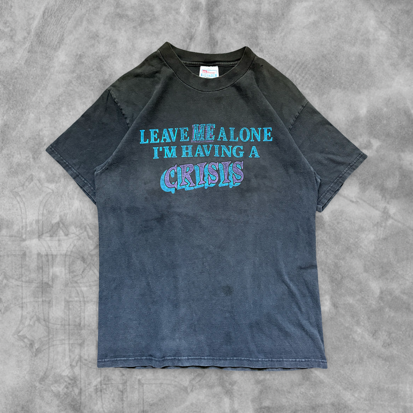 Faded Black Leave Me Alone Shirt 1990s (M)
