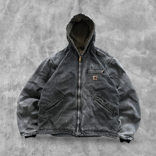 Faded Distressed Carhartt Hooded Jacket 2000s (L)