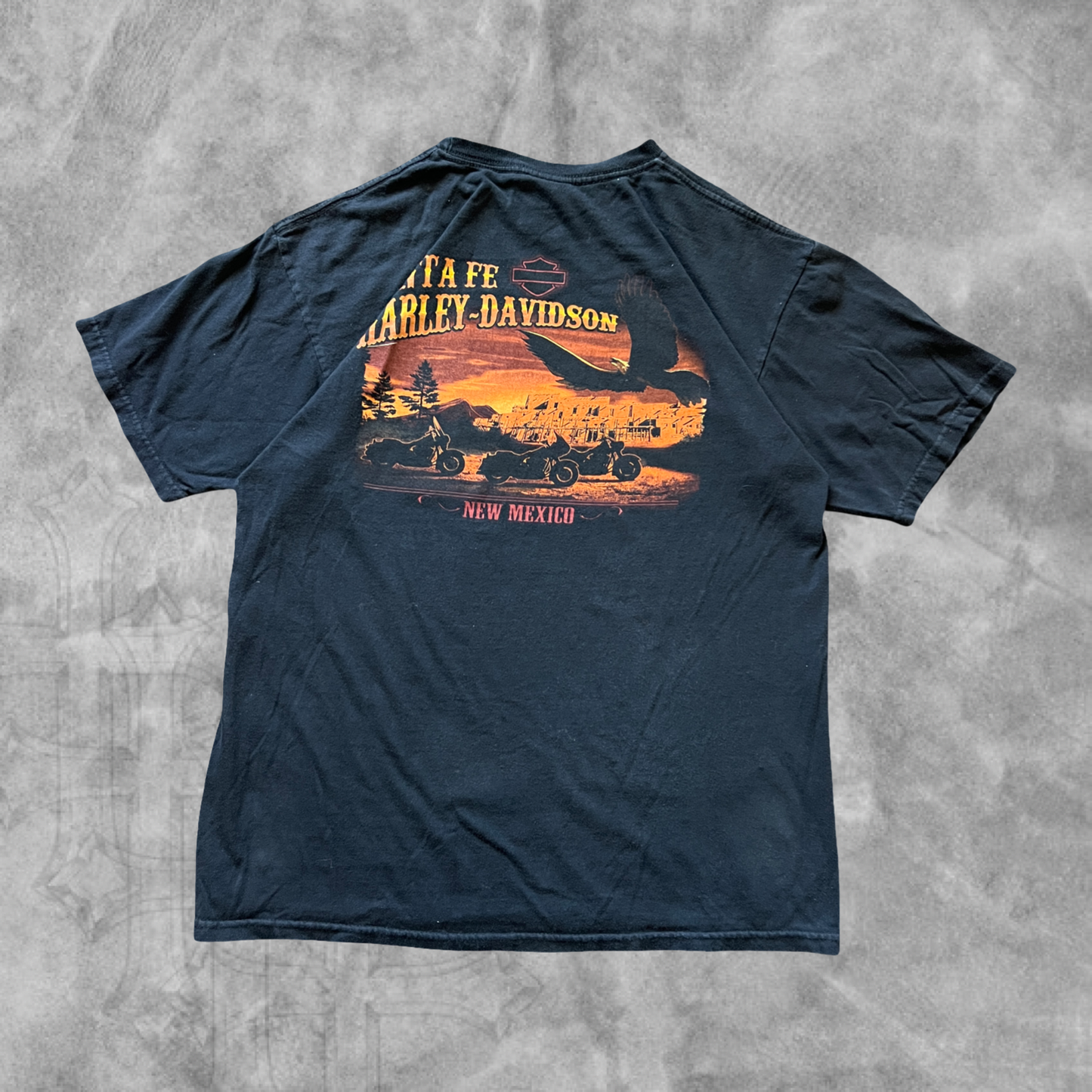 Black Flame Bike Harley Davidson Shirt 2000s (M)