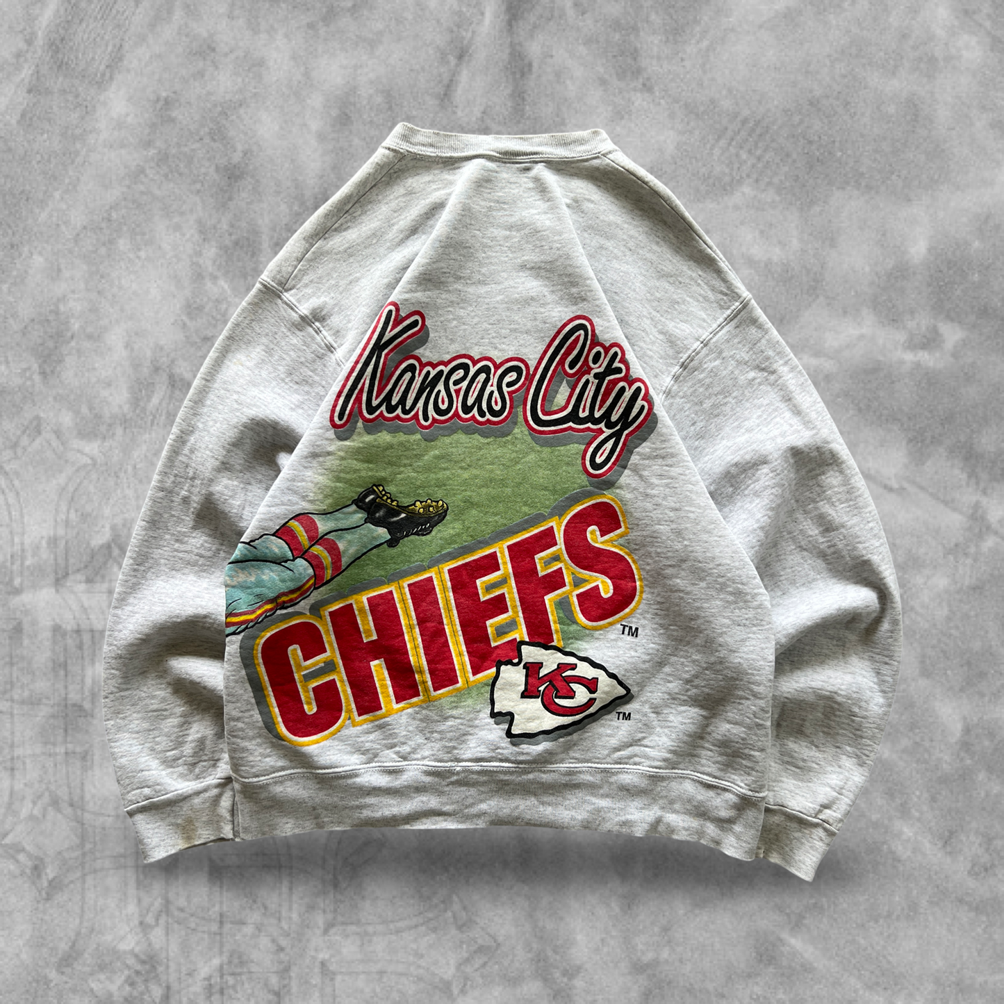 Gray Kansas City Chiefs Wrap Around Sweatshirt 1994 (L)