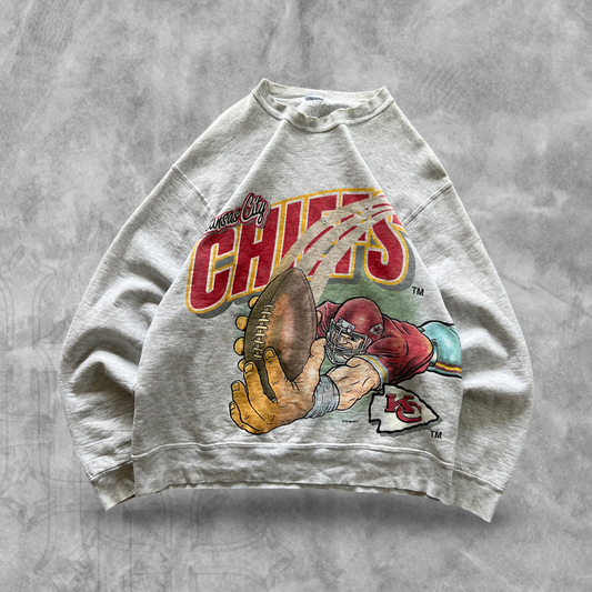 Gray Kansas City Chiefs Wrap Around Sweatshirt 1994 (L)