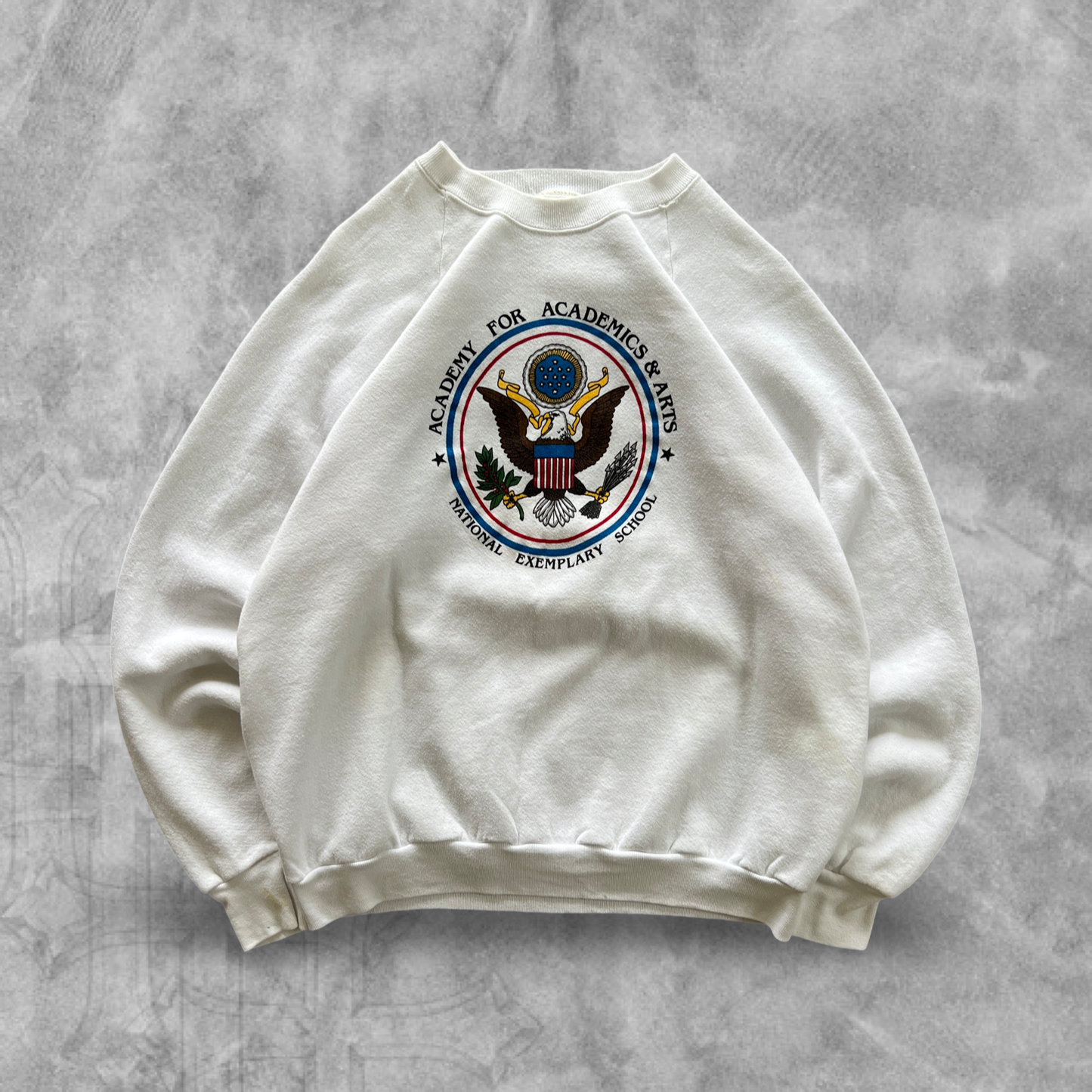 White Academy For Academics & Arts Sweatshirt 1980s (M)