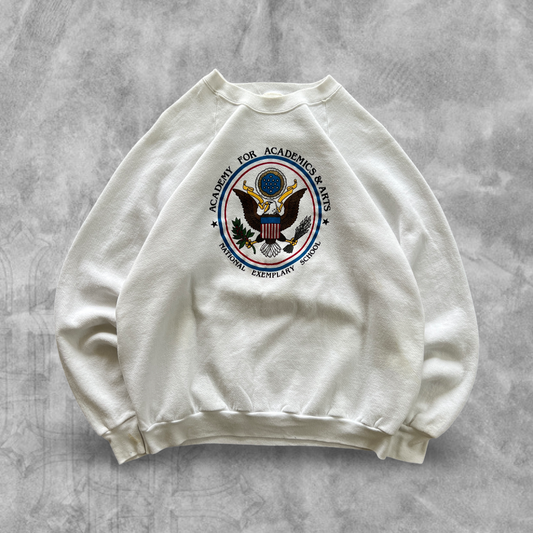 White Academy For Academics & Arts Sweatshirt 1980s (M)