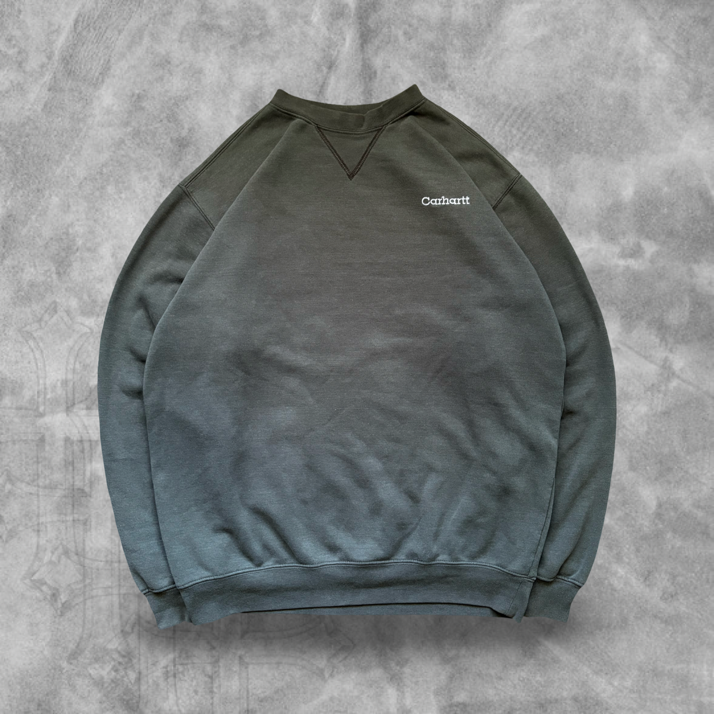 Olive Green Carhartt Sweatshirt 1990s (XL)