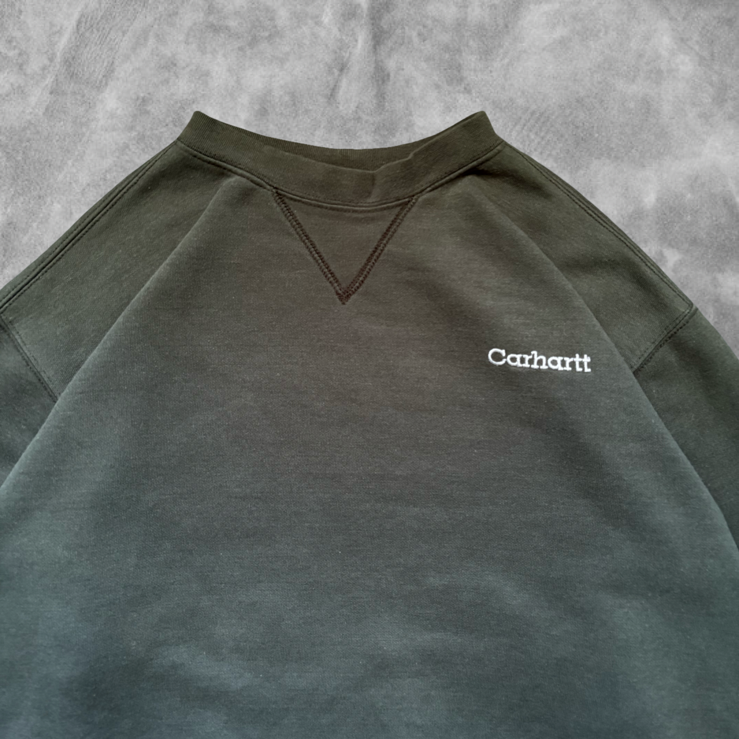 Olive Green Carhartt Sweatshirt 1990s (XL)