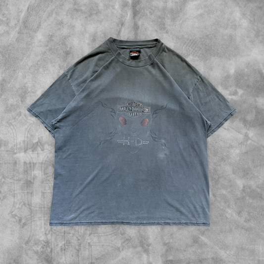 Faded Black Harley Davidson Alien  Shirt 1990s (XL)