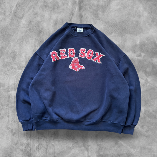 Navy Blue Red Sox Sweatshirt 1990s (XXL)
