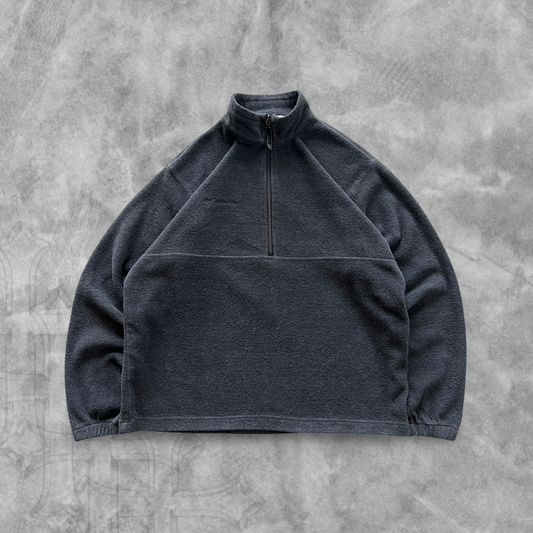 Charcoal Gray Columbia Quarter Zip Jacket 1990s (XL)