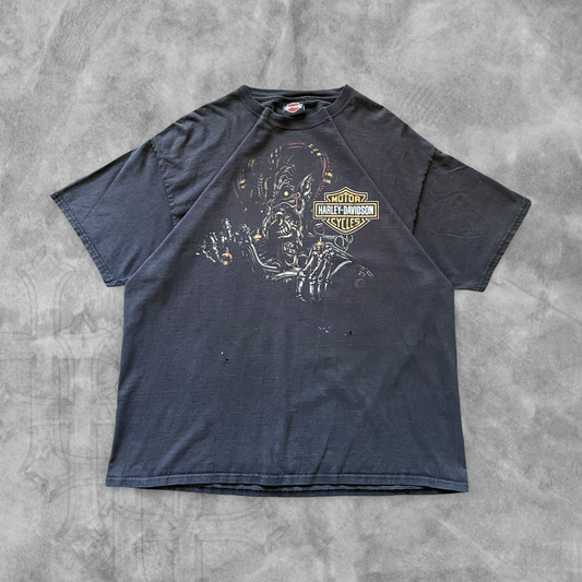 Faded Black Machine Joker Harley Davidson Shirt 2000s (XL)