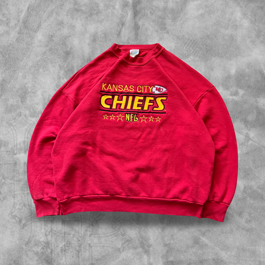 Red Kansas City Chiefs Sweatshirt 1990s (XL)