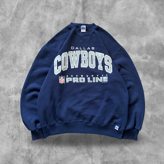 Navy Blue Cowboys Russell Sweatshirt 1990s (L)