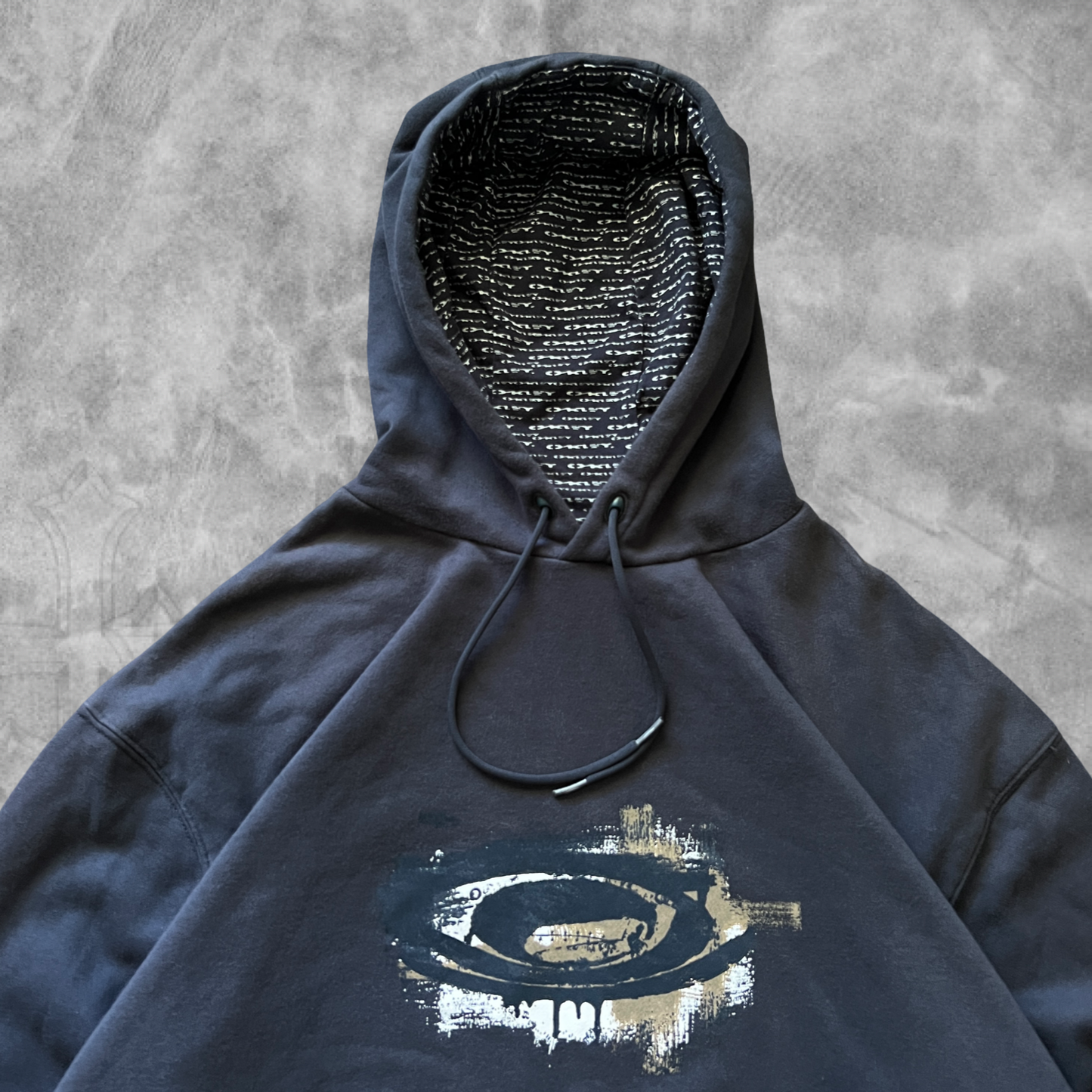 Navy Blue Oakley Hoodie 2000s (XL)