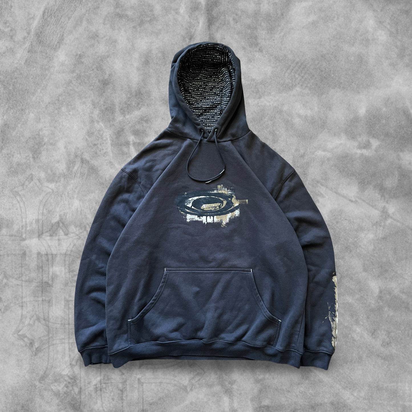 Navy Blue Oakley Hoodie 2000s (XL)