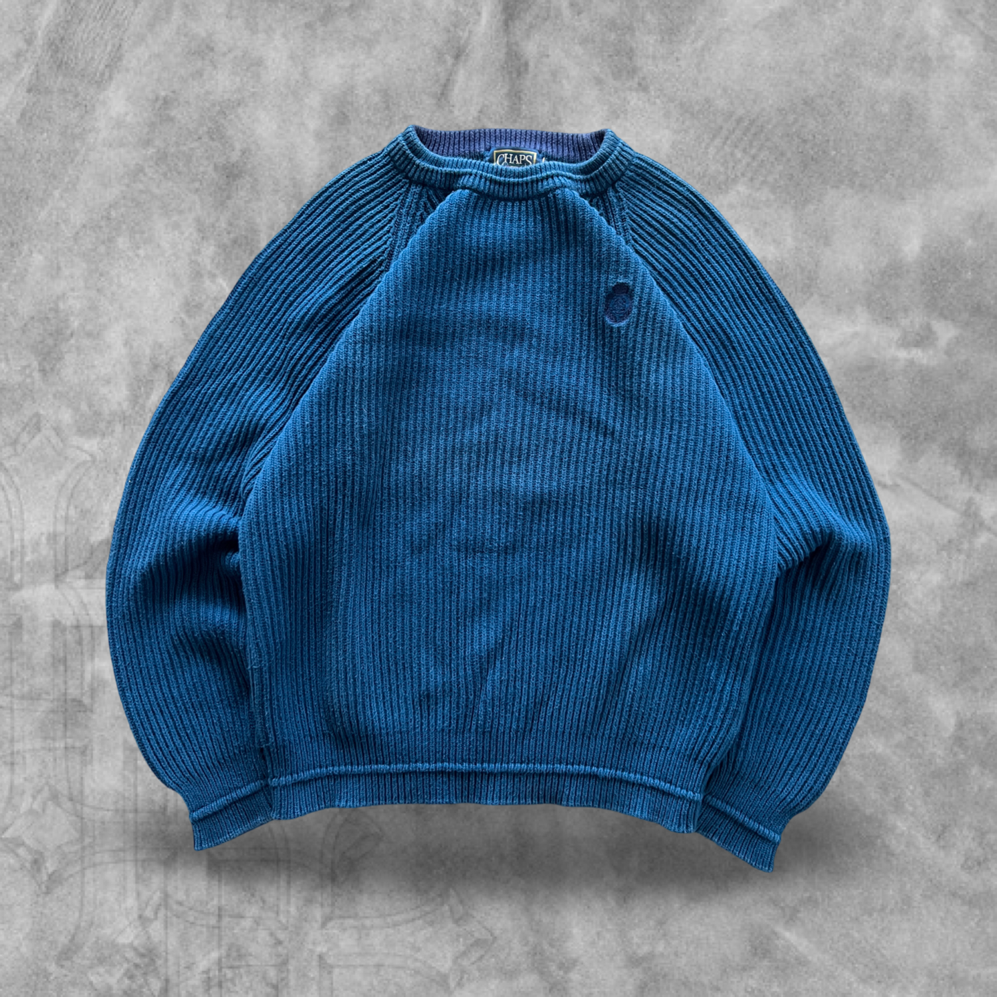 Berry Blue Chaps Ralph Lauren Knit Sweater 1990s