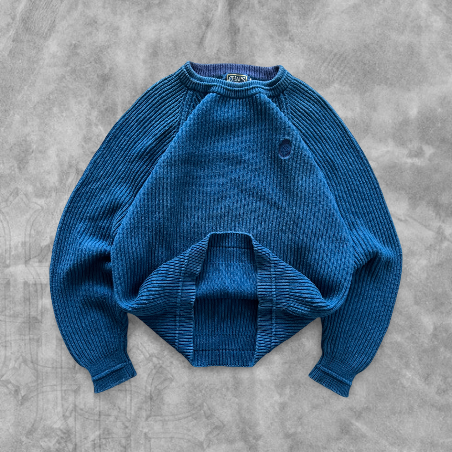 Berry Blue Chaps Ralph Lauren Knit Sweater 1990s