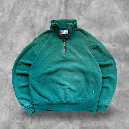 Faded Green Russell Quarter Zip 1990s (M)