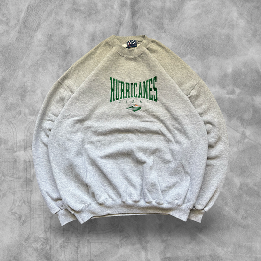 Grey Miami Hurricanes Sweatshirt 1990s (XL)