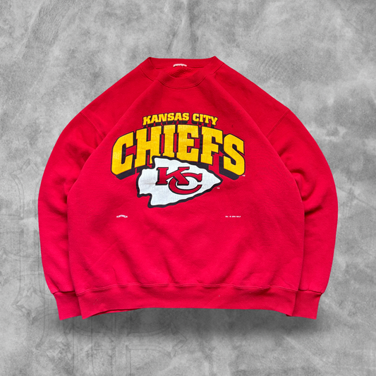 Red Kansas City Chiefs Sweatshirt 1990s (XL)