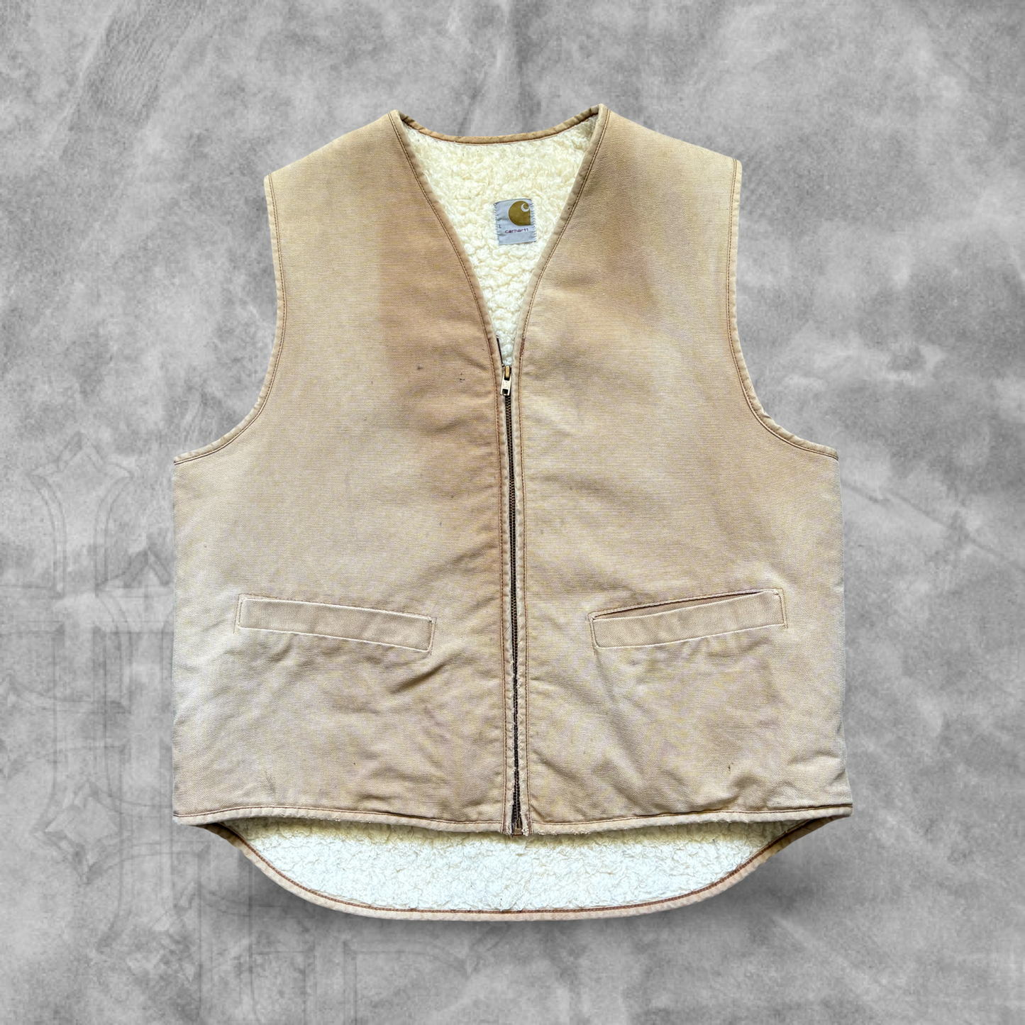 Tan Carhartt Sherpa Lined Vest 1980s (L)