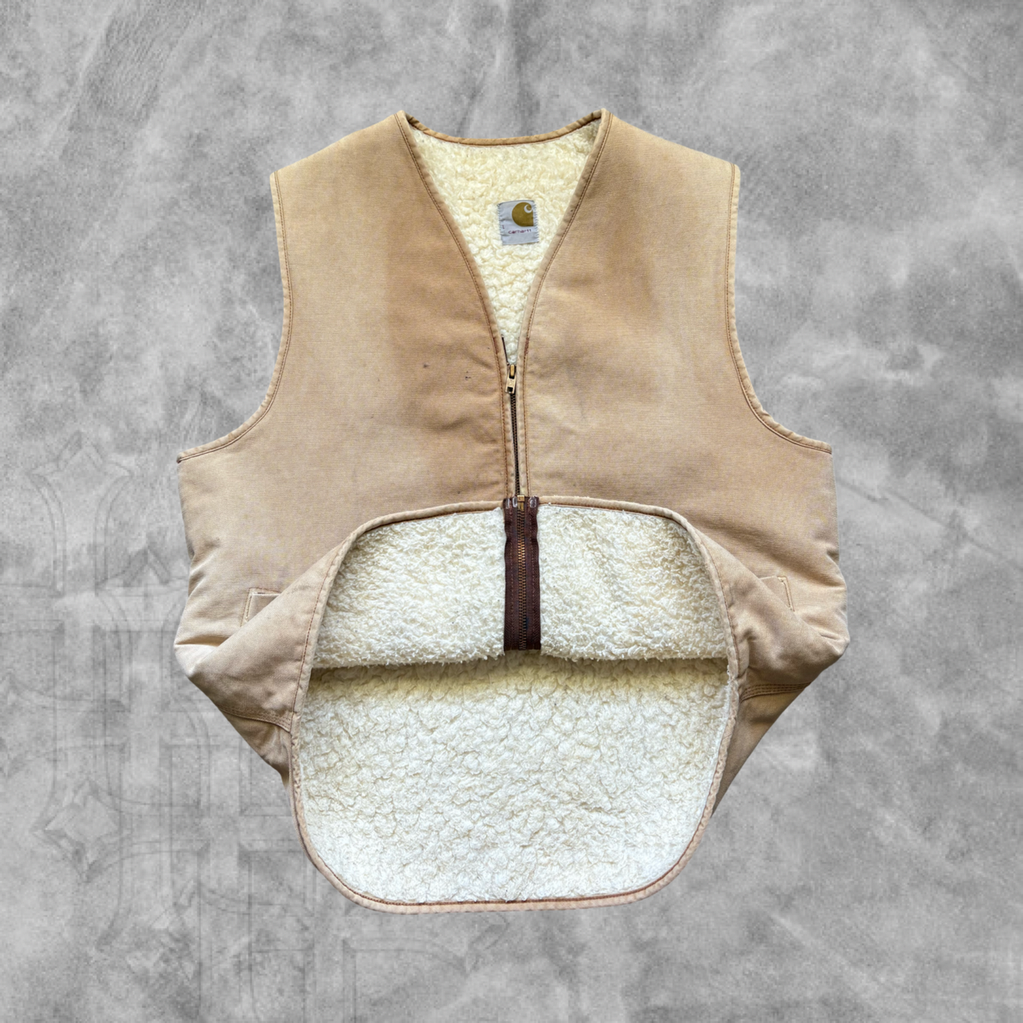 Tan Carhartt Sherpa Lined Vest 1980s (L)
