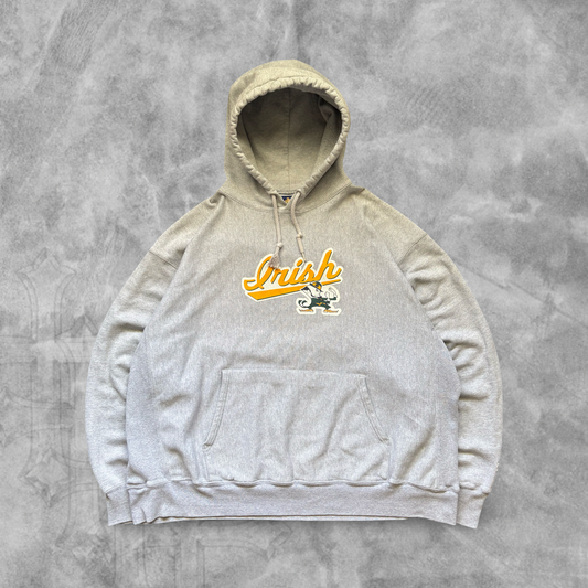 Grey Notre Dame Hoodie 1990s (XXL)