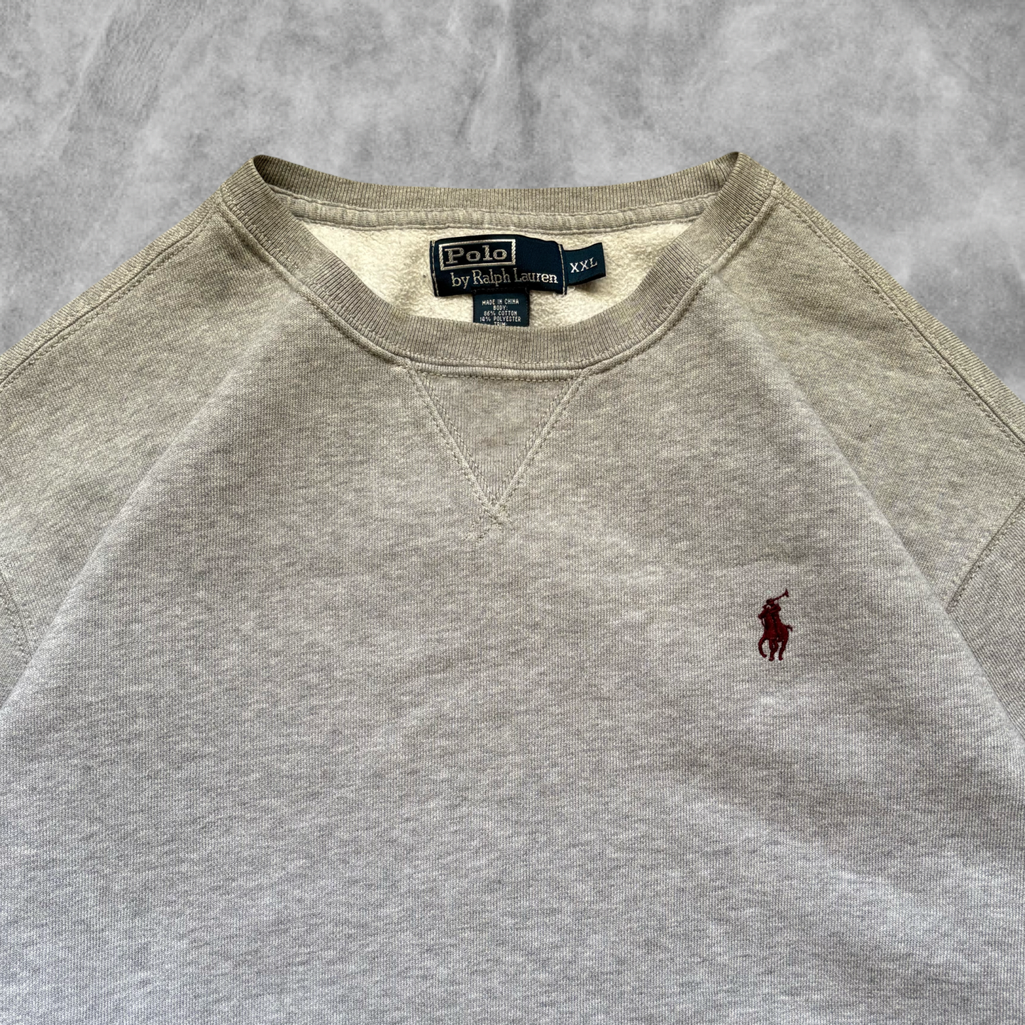 Grey Polo Sweatshirt 1990s (XL)