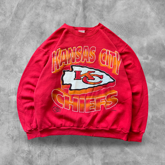 Red Kansas City Chiefs Sweatshirt 1990s (M)