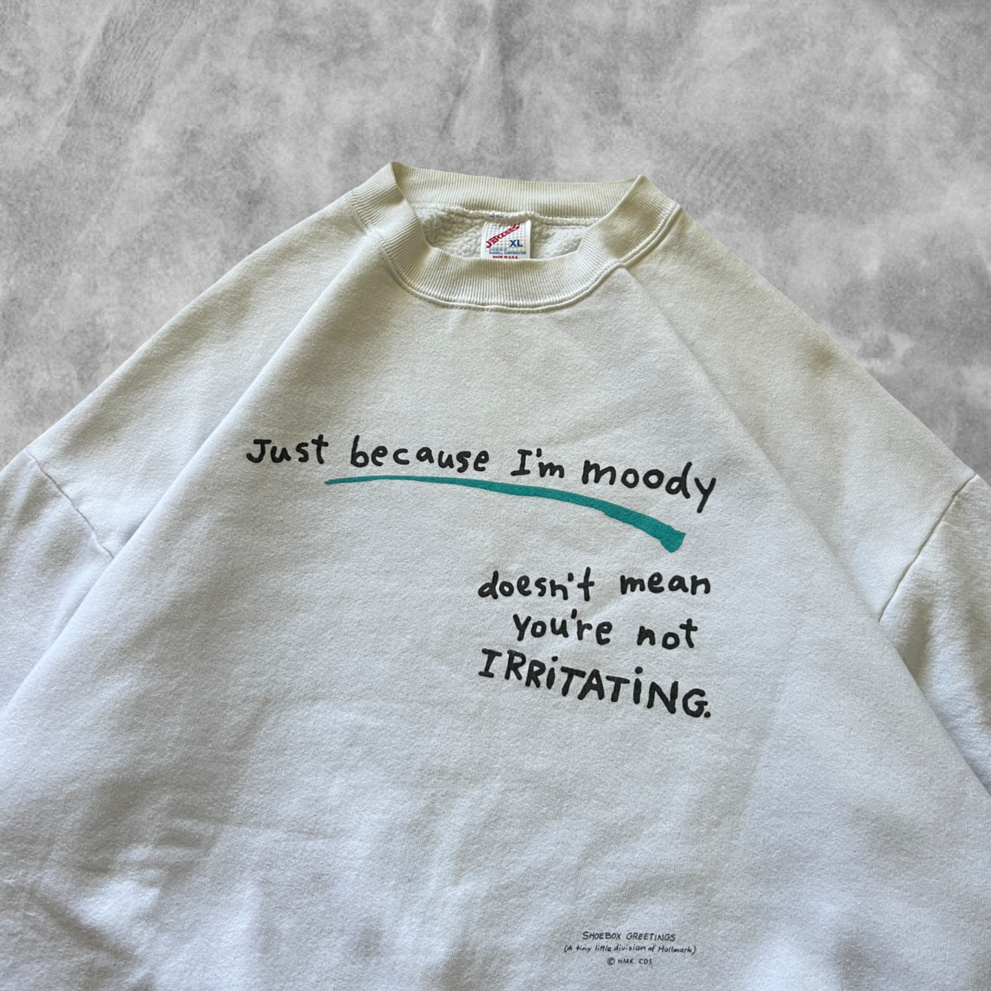 White I’m Moody Sweatshirt 1990s  (XL)