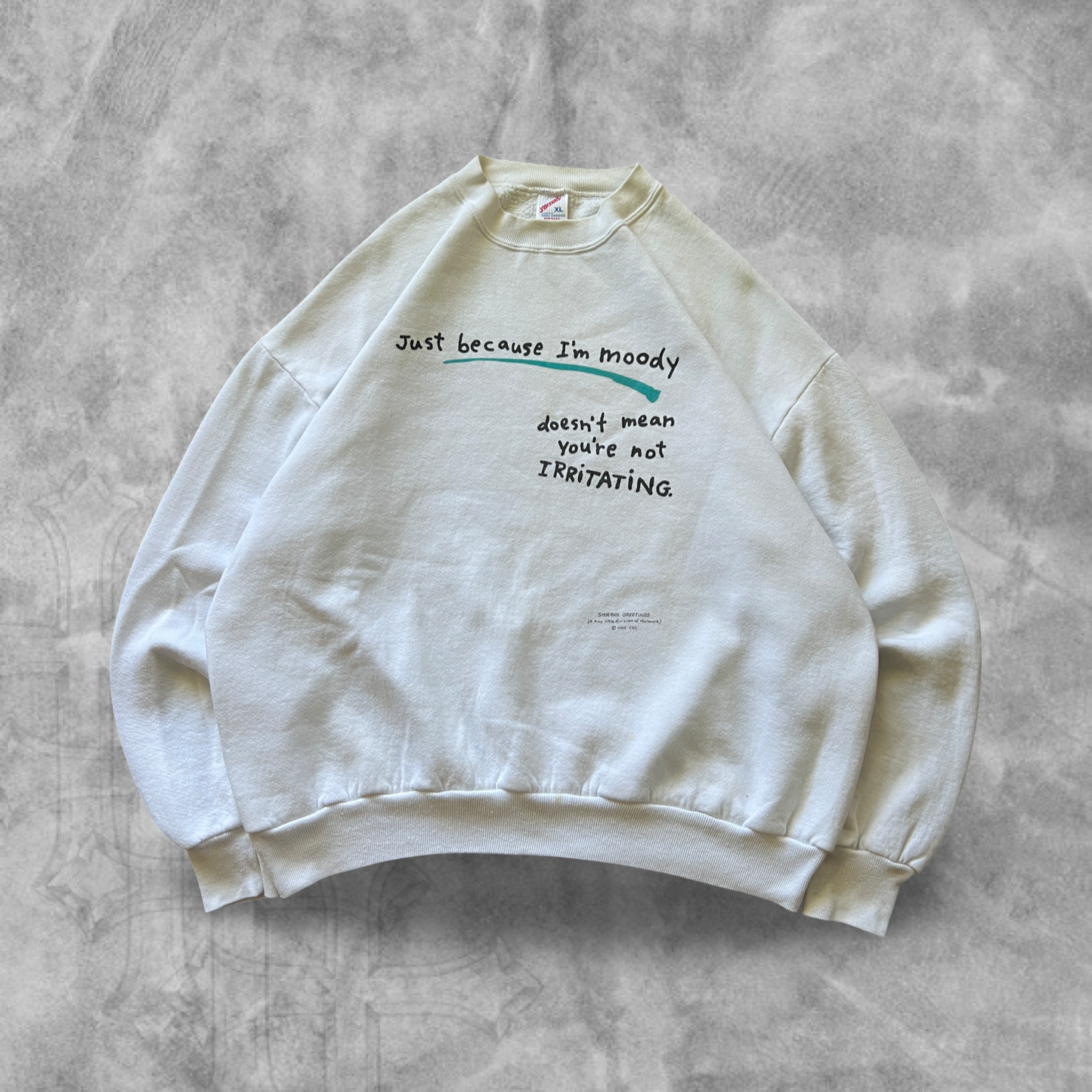 White I’m Moody Sweatshirt 1990s  (XL)