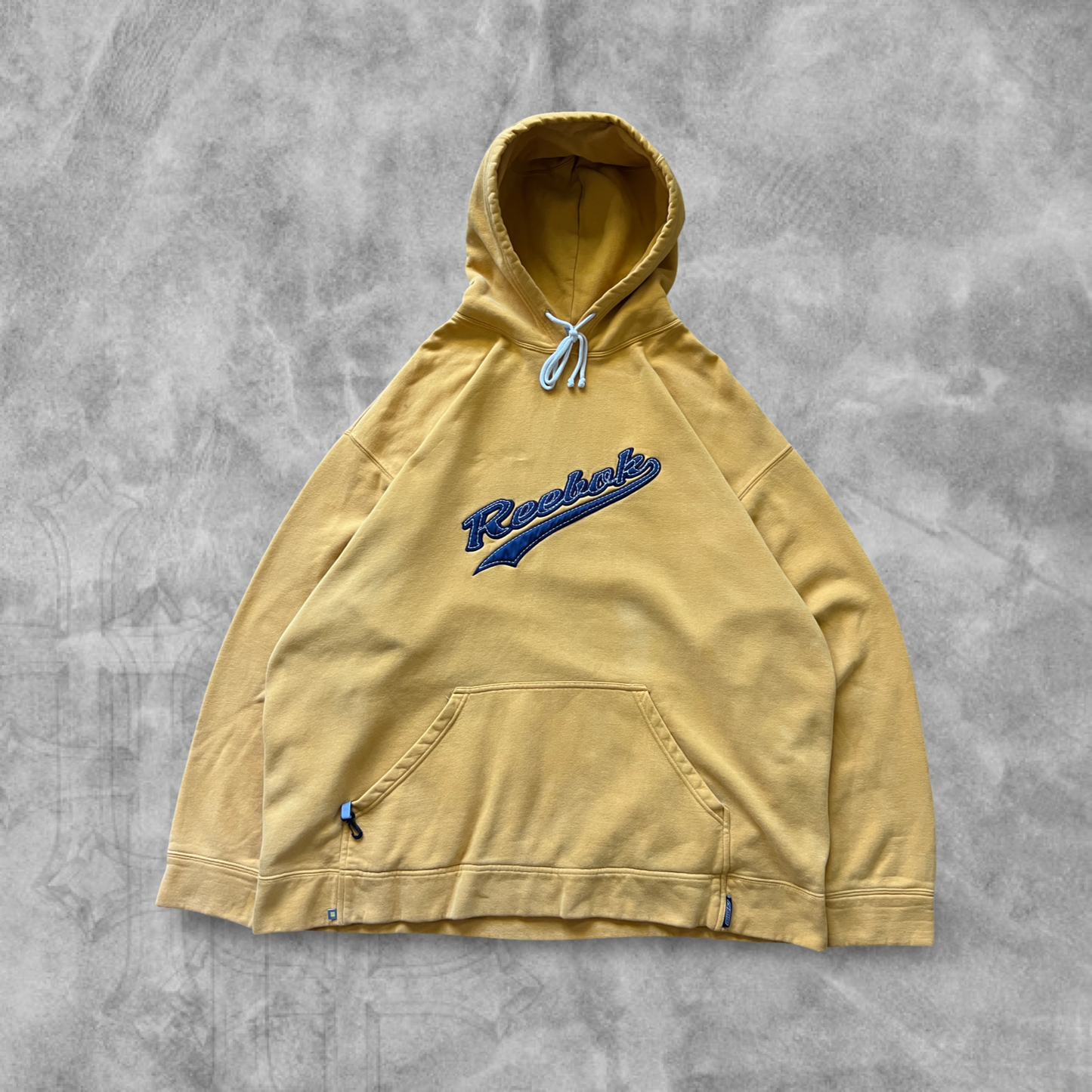 Yellow Reebok Hoodie 1990s (XXL)