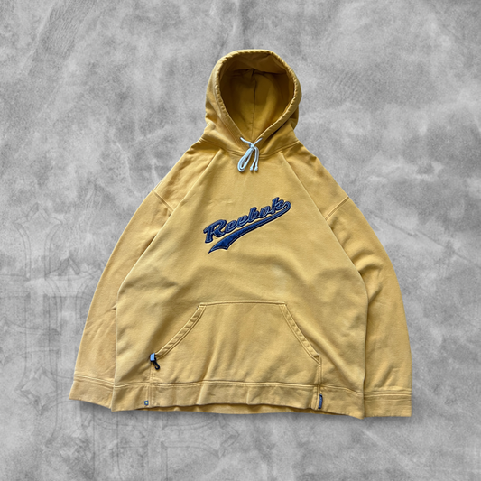 Yellow Reebok Hoodie 1990s (XXL)