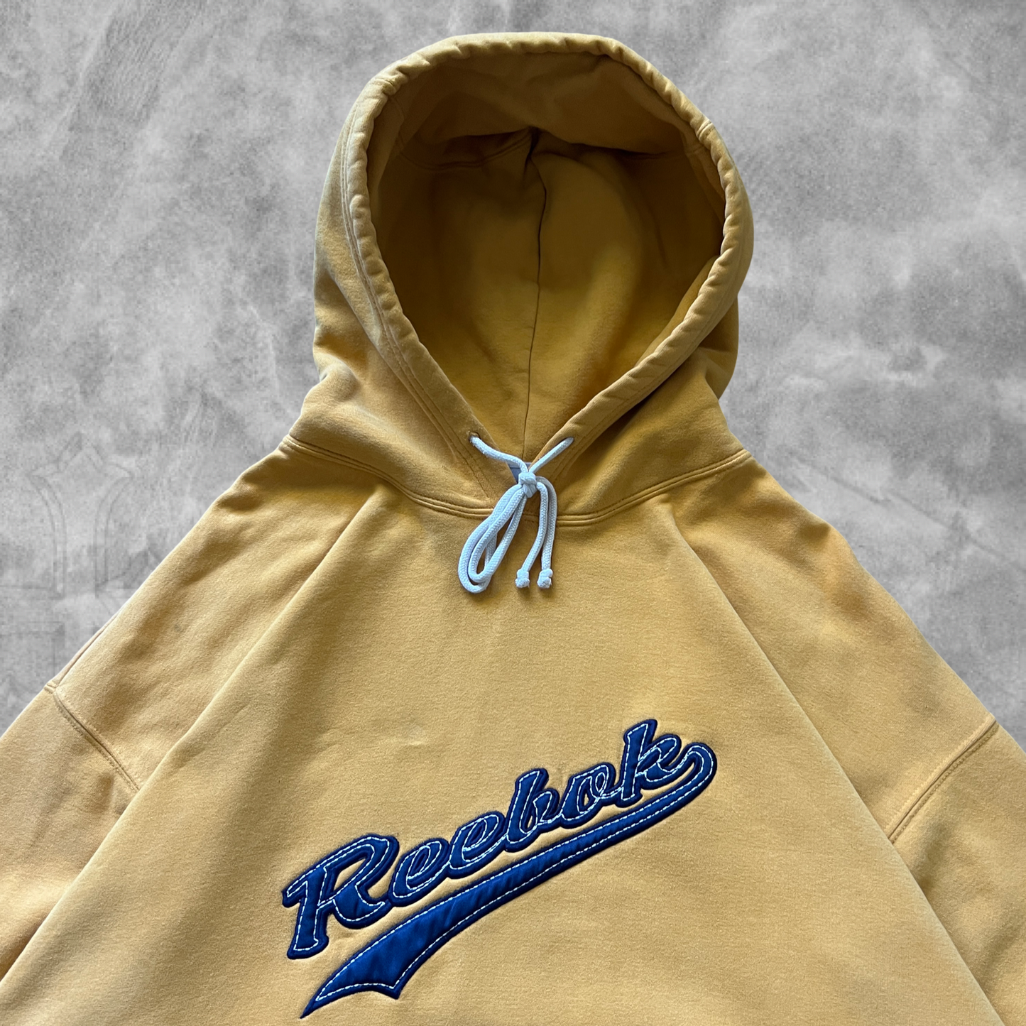 Yellow Reebok Hoodie 1990s (XXL)